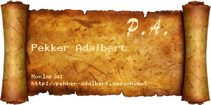 Pekker Adalbert névjegykártya